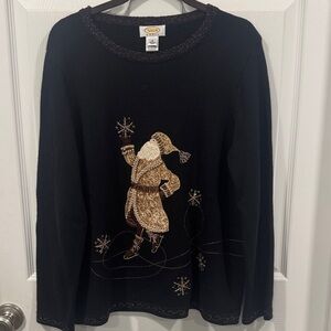 Talbots Black Sweater with Metallic Accents